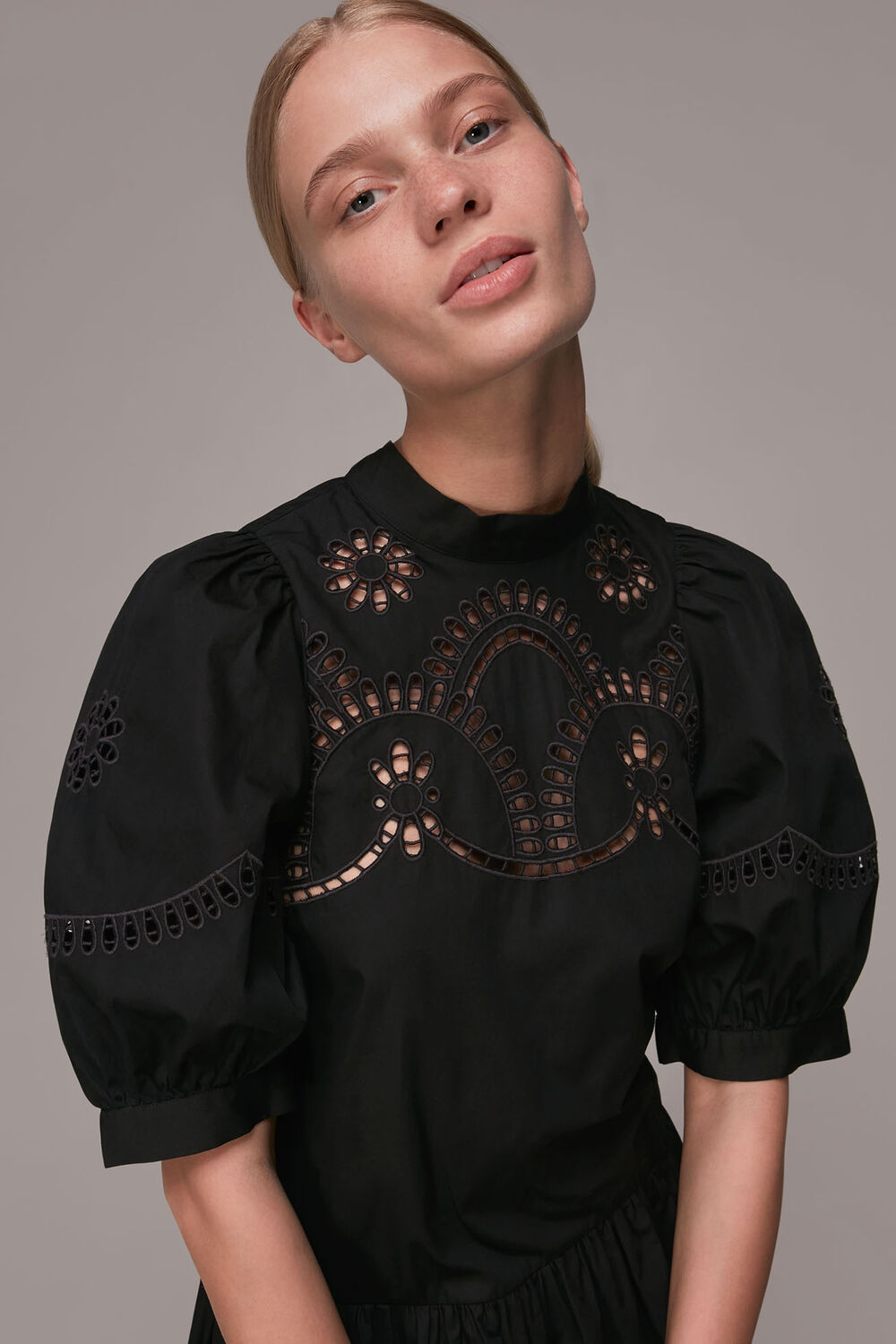 Broderie Cutwork Poplin Dress