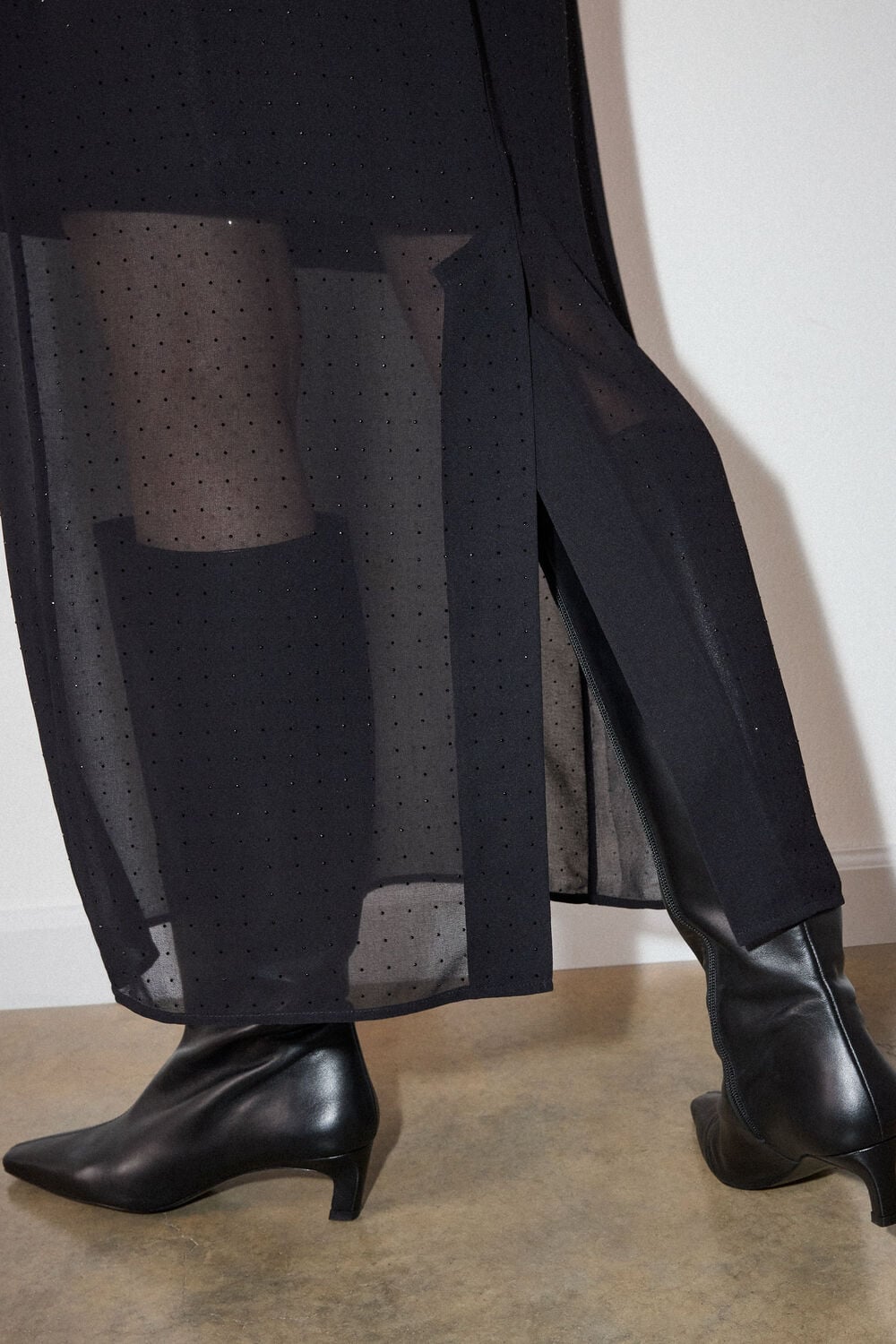 Hot Fix Sheer Column Skirt