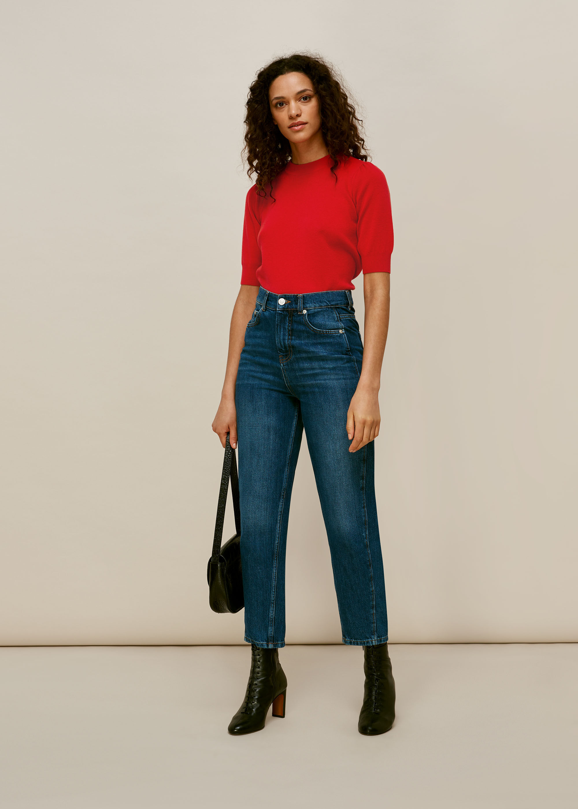 Red Puff Short Sleeve Knit