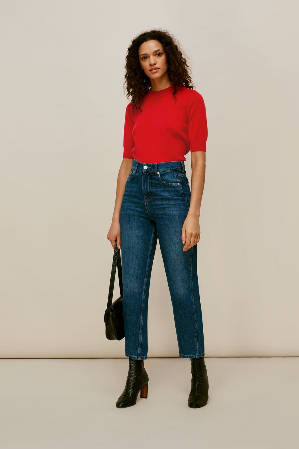Puff Short Sleeve Knit Red