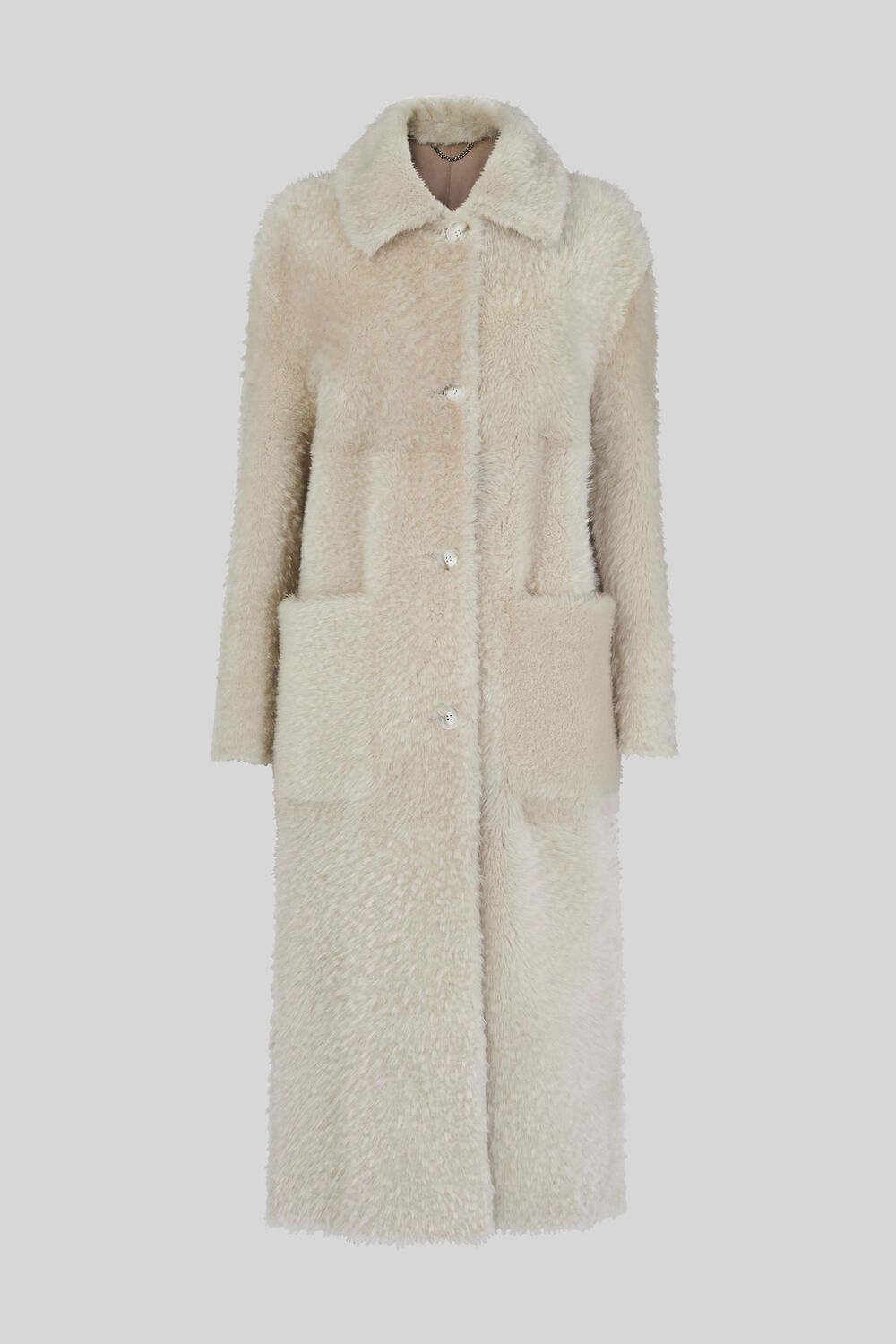 Erika Shearling Coat Ivory/Multi