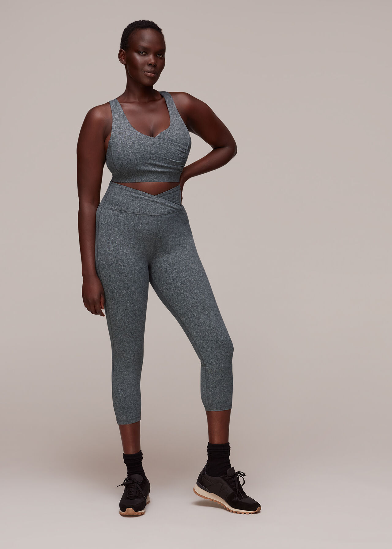 Grey Wrap Cropped Sports Legging, WHISTLES