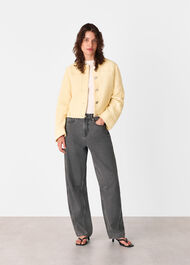 Textured Collarless Jacket