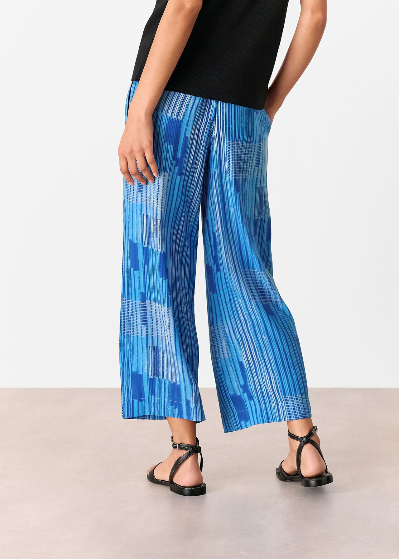 Stripe Print Cropped Trouser