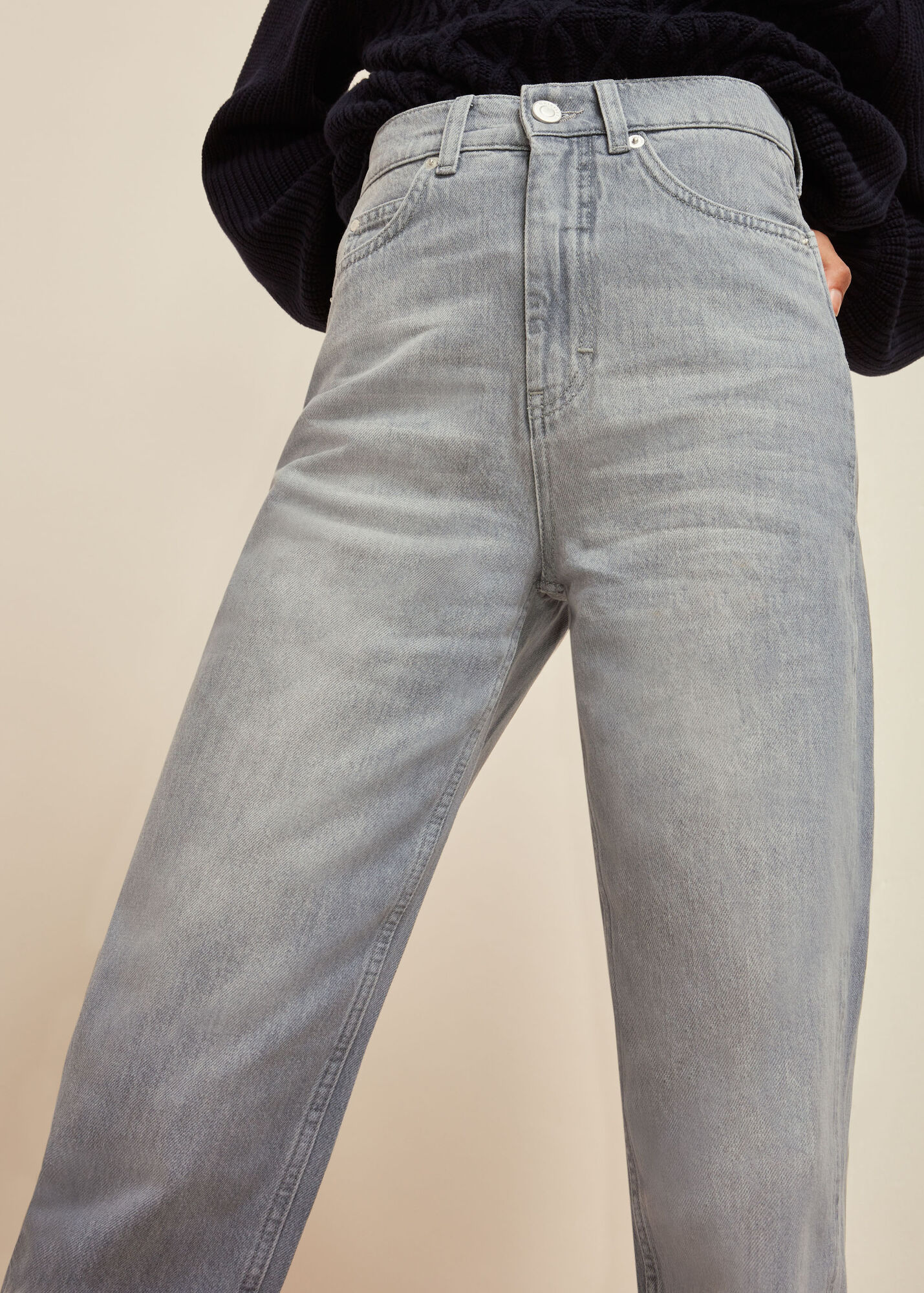 Grey Authentic Barrel Leg Jean WHISTLES
