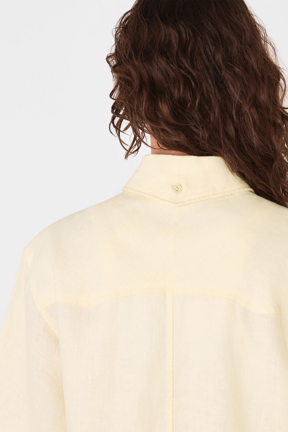 Ivory Linen Western Detail Shirt