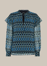 Ikat Diamond Print Blouse