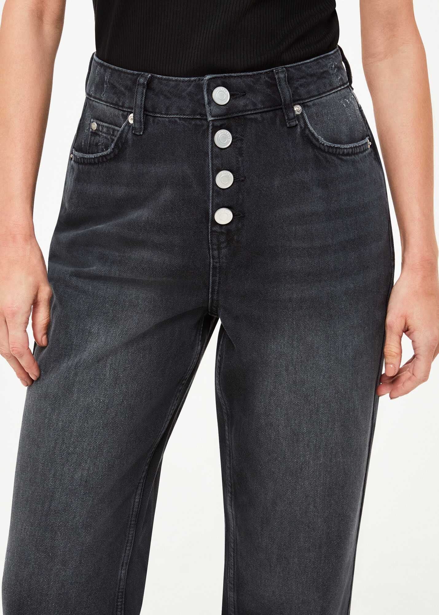 Black Authentic Hollie Button Jean WHISTLES