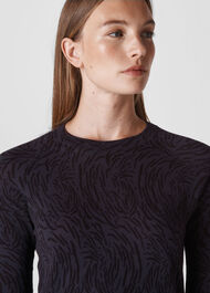 Animal Printed Knit Navy/Multi