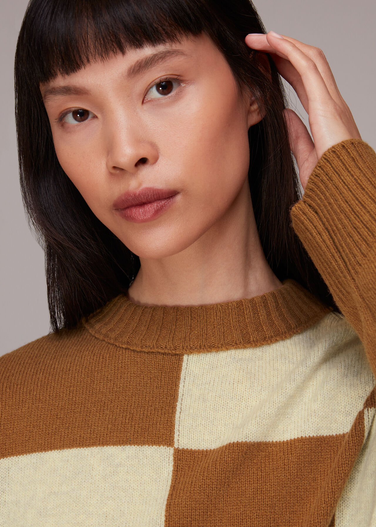 Check Wool Blend Jumper