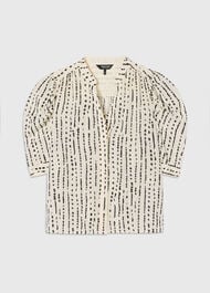 Dashed Spot Gathered Blouse