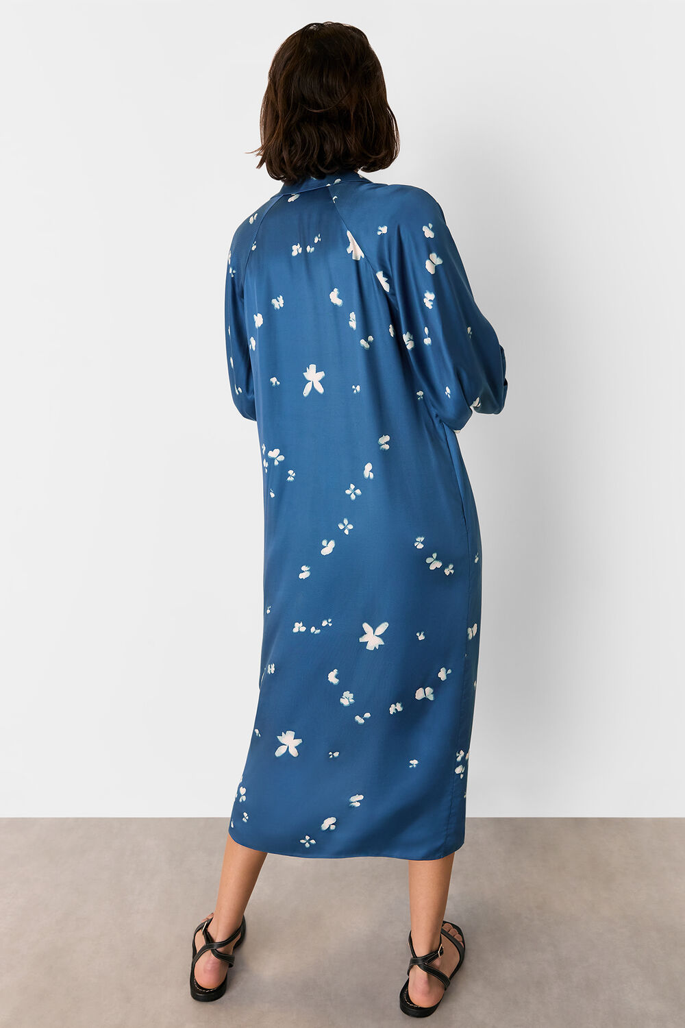 Blue Sun Bleached Floral Dress
