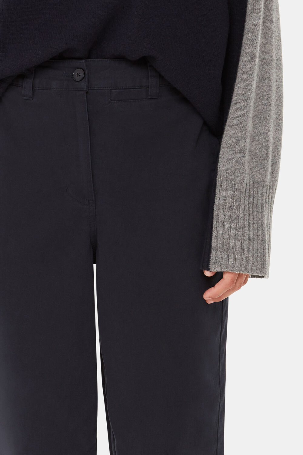 Washed Black Marie Elasticated Waist Chino