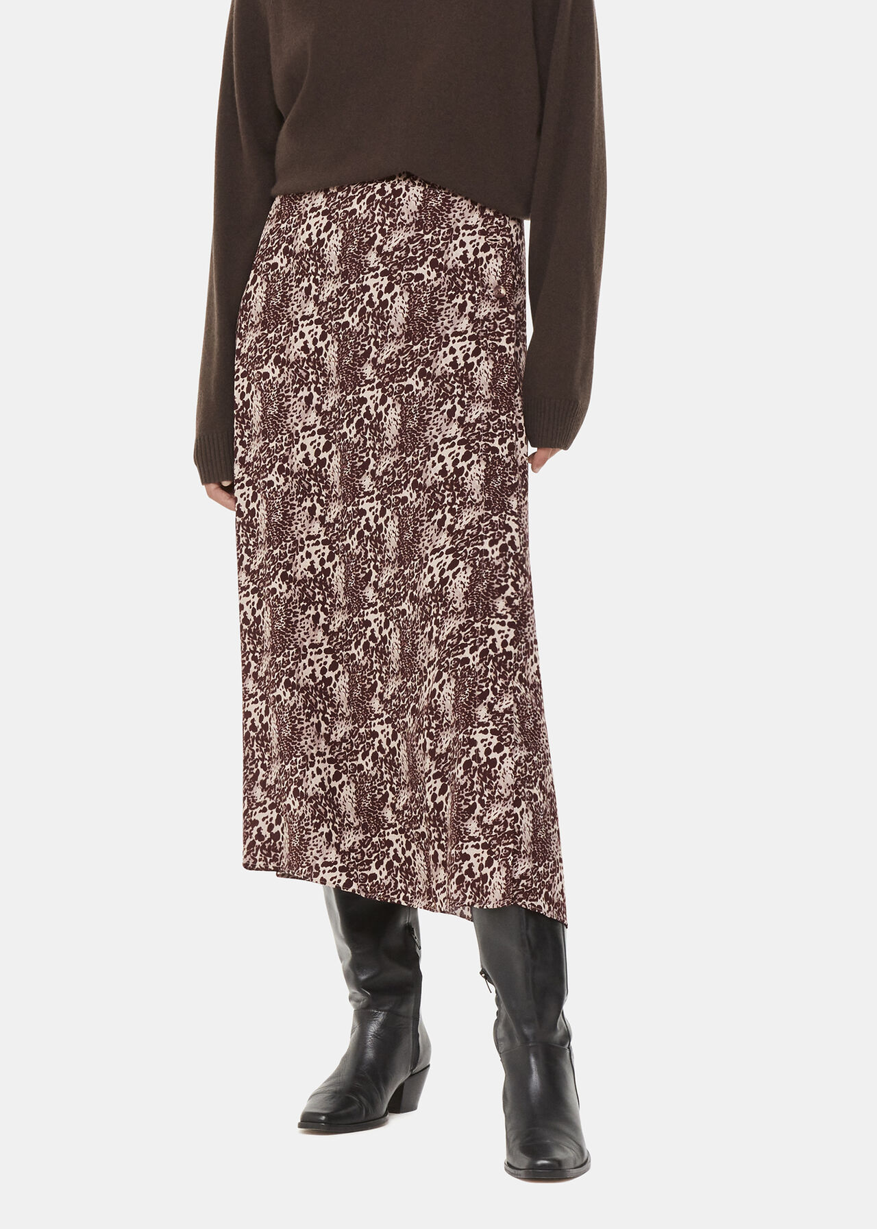 Micro Leopard Print Wrap Skirt