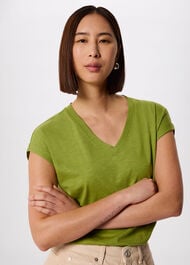 Willa V-Neck Cap Sleeve Tee