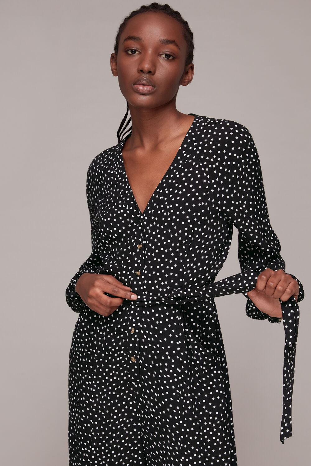 Black and White Lottie Spot Printed Jumpsuit