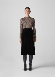 Crushed Velvet Buckle Skirt