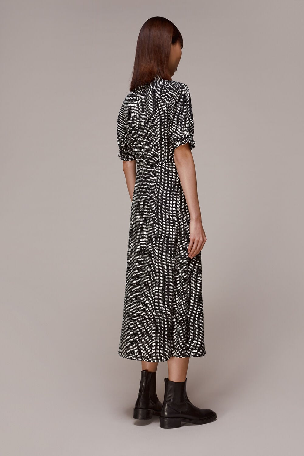 Peri Spotted Check Shirt Dress