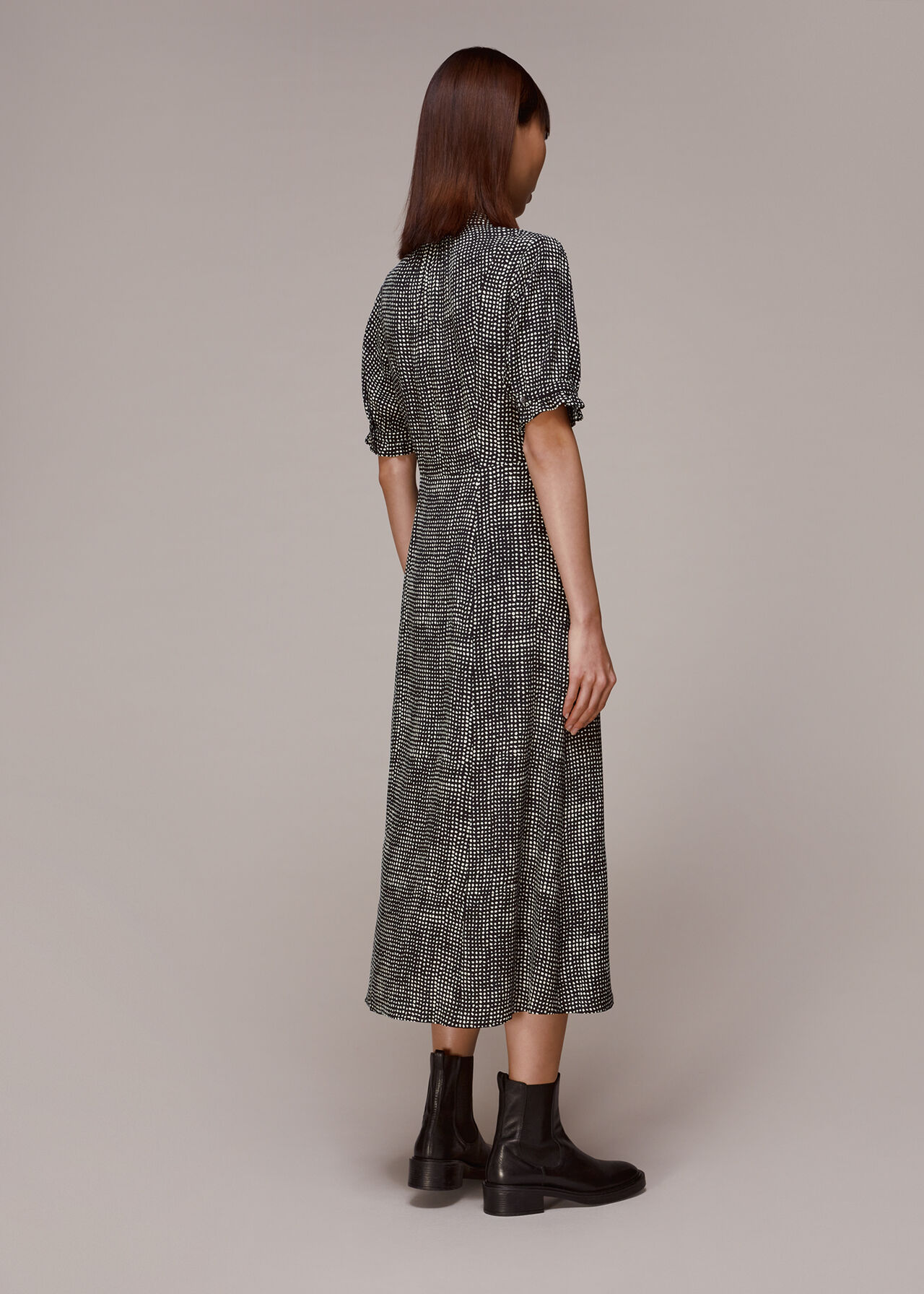 Peri Spotted Check Shirt Dress