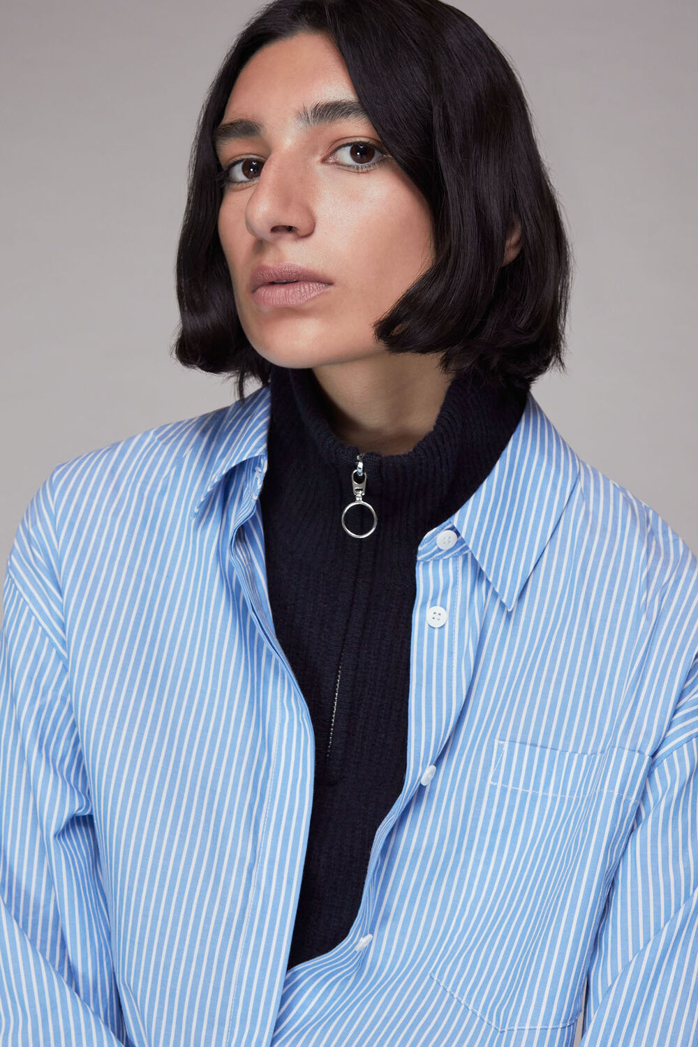 Knitted Zip Front Bib