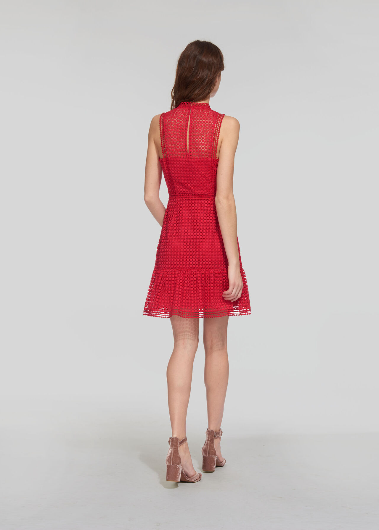 Flo Embroidered Dress Raspberry