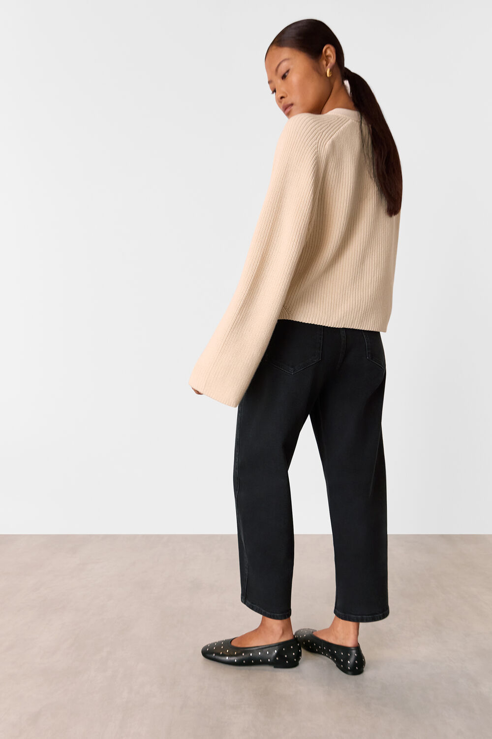 Petite Stretch Barrel Leg Jean