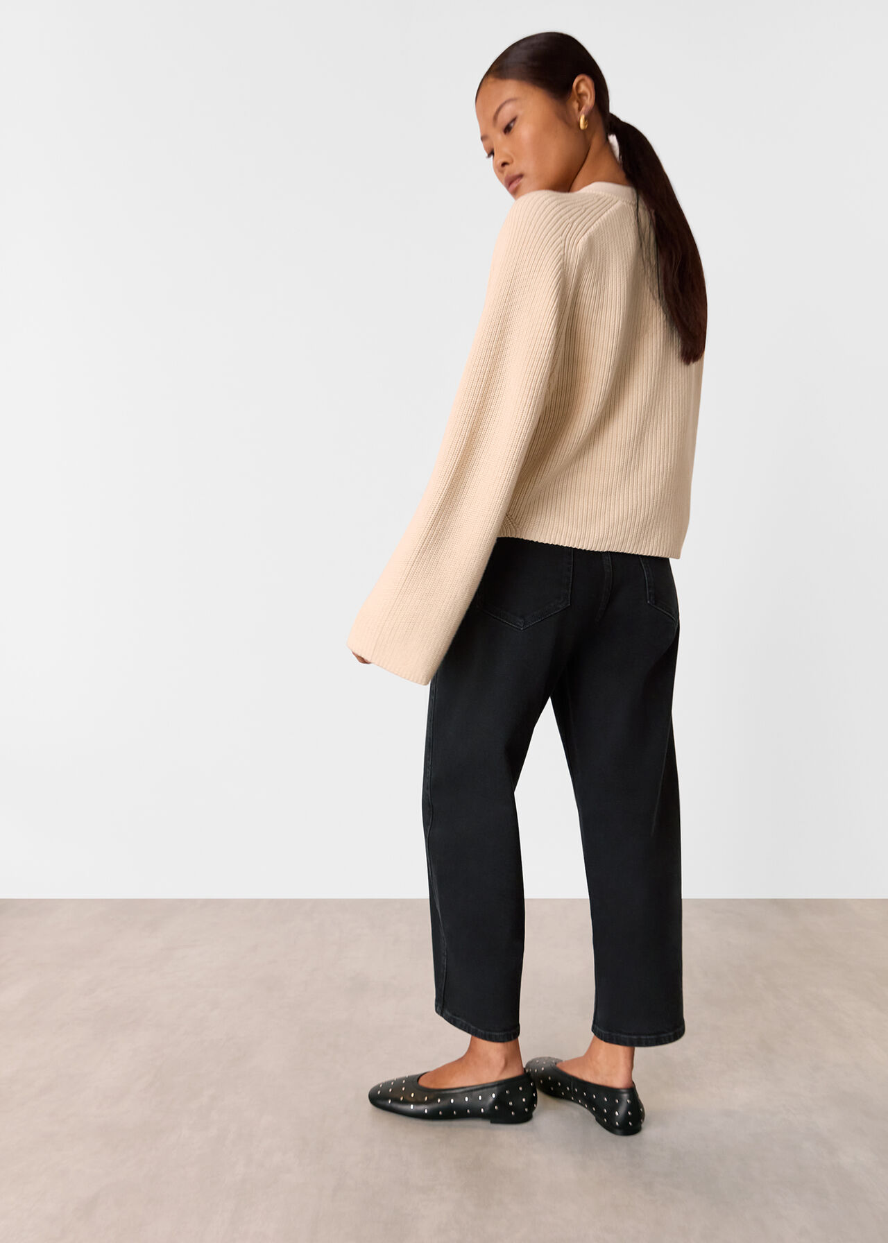 Petite Stretch Barrel Leg Jean