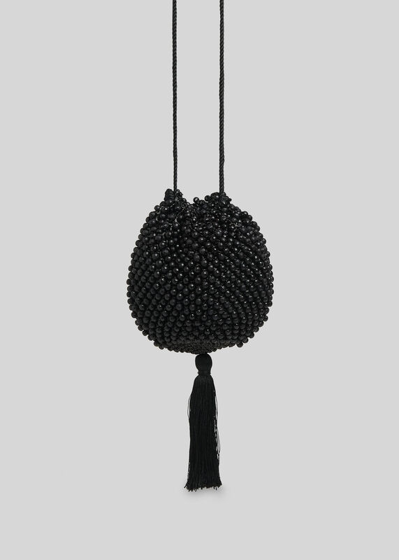 Lila Beaded Drawstring Bag
