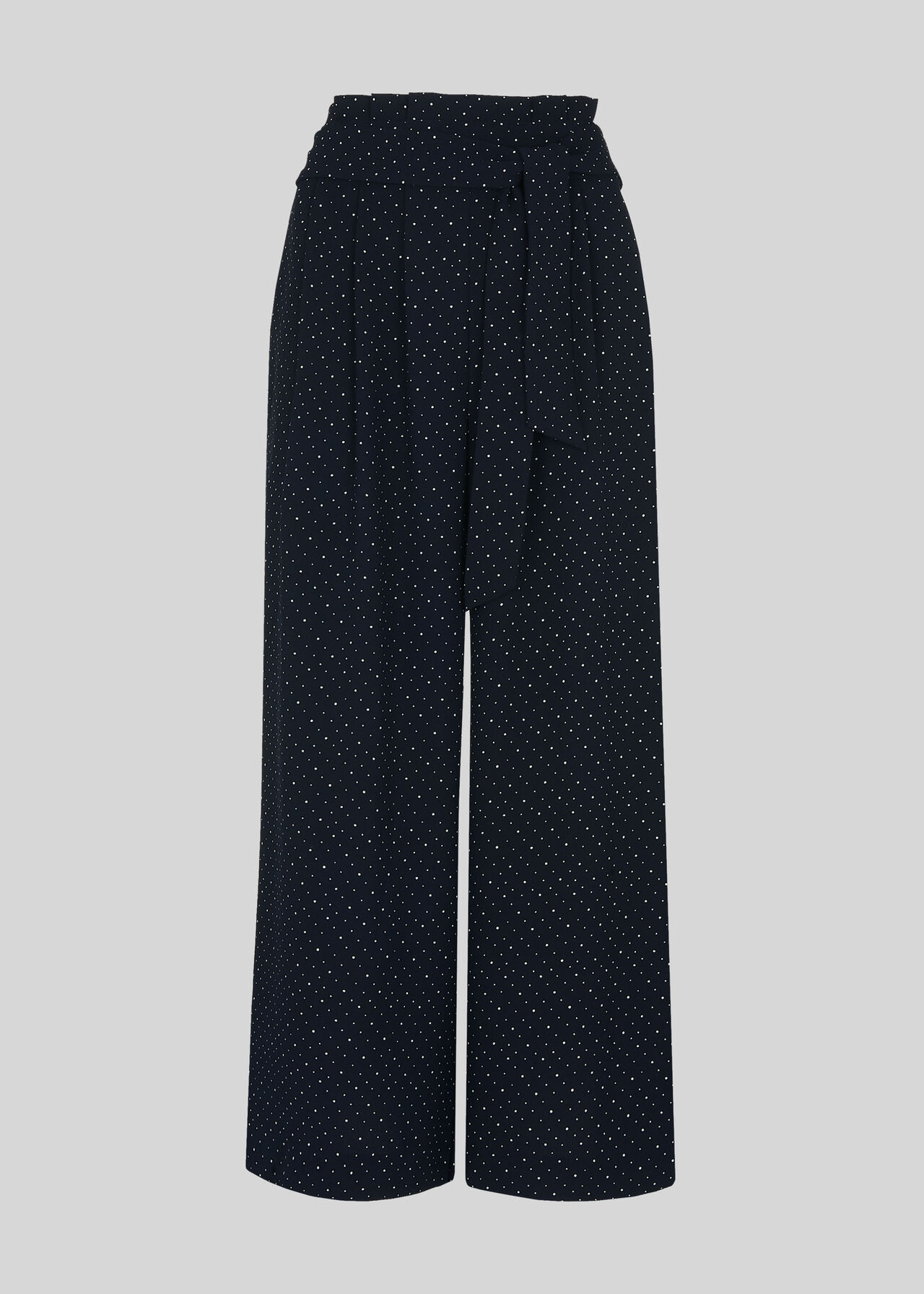 Micro Spot Tie Waist Trouser Navy/Multi