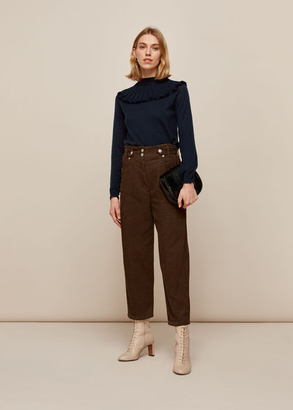 Frill Fine Merino Wool Knit