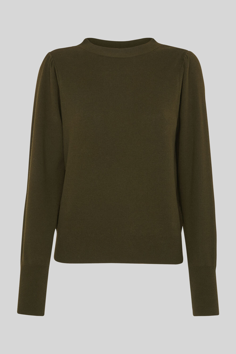 Puff Sleeve Knit Khaki