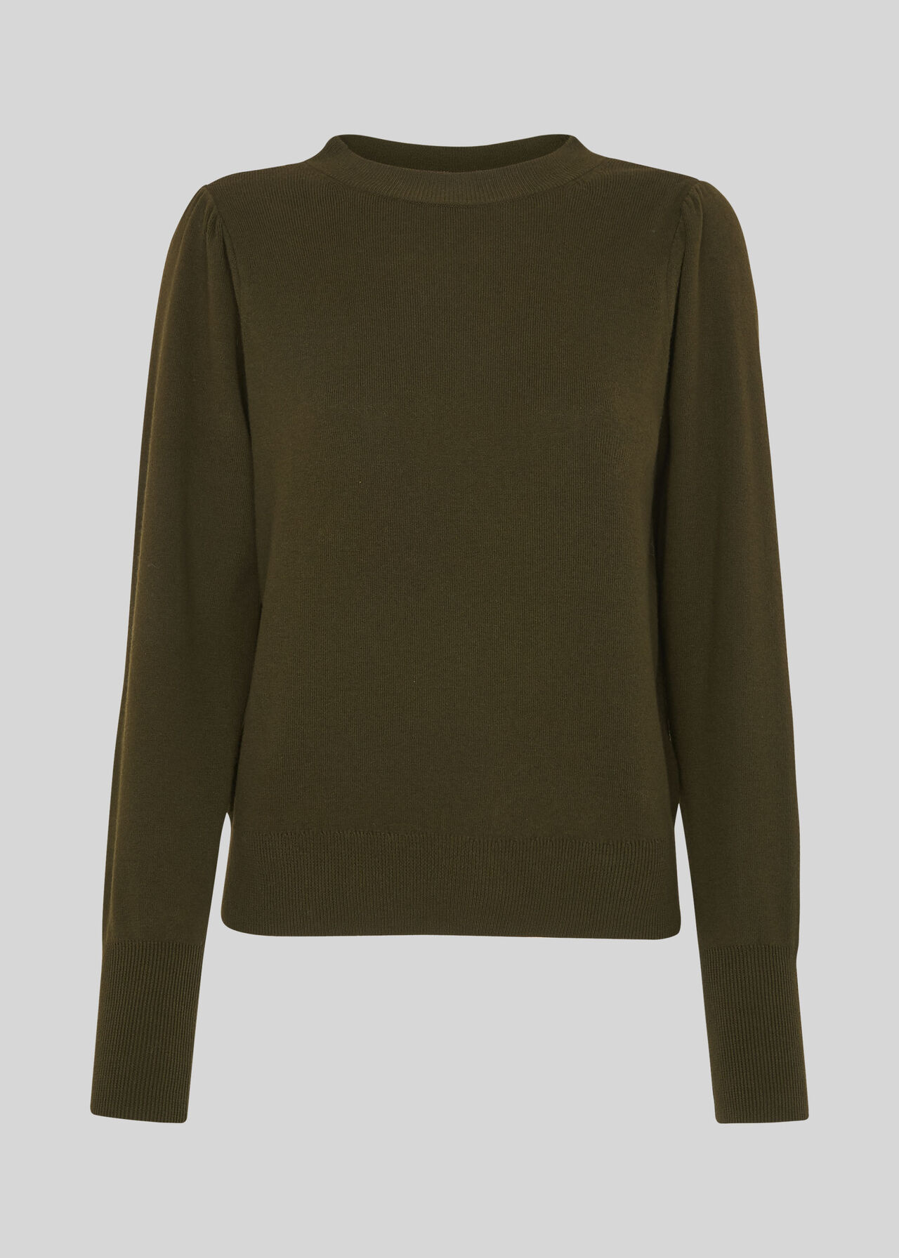 Puff Sleeve Knit Khaki