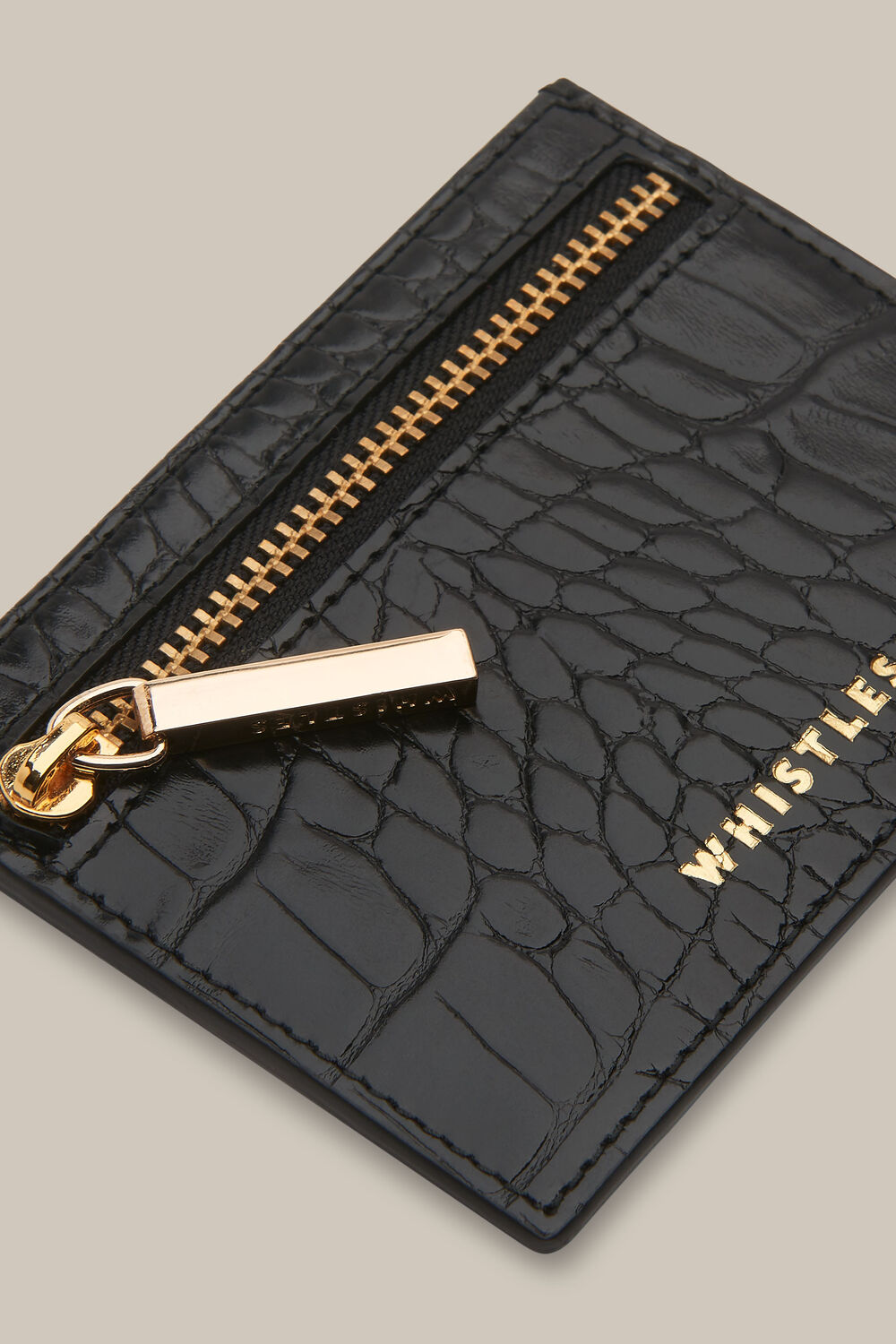 Shiny Croc Zip Card Holder