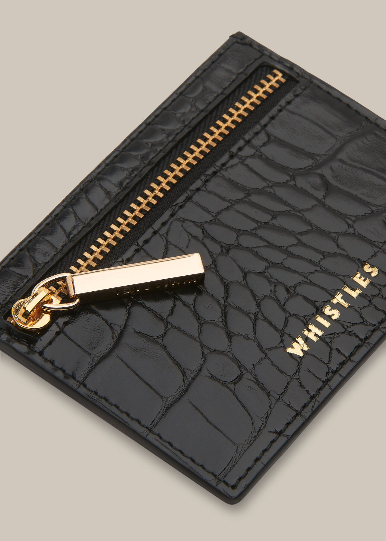 Shiny Croc Zip Card Holder