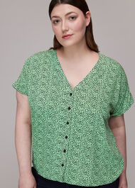 Ink Leopard Button Front Top