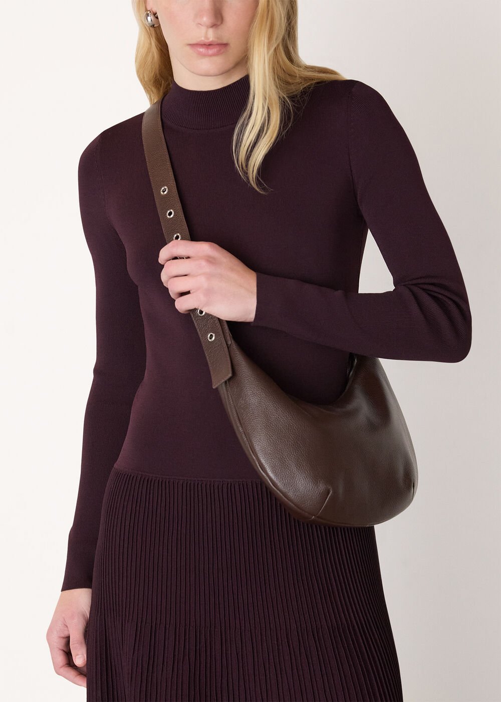 Small Sia Curved Crossbody Bag