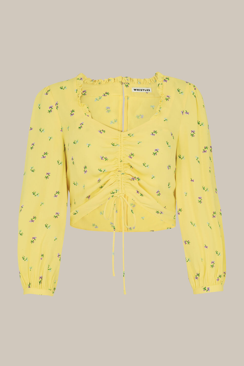 Forget Me Not Drawstring Top Yellow/Multi