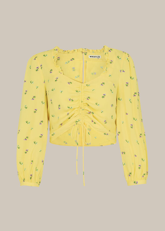 Yellow Forget Me Not Drawstring Top