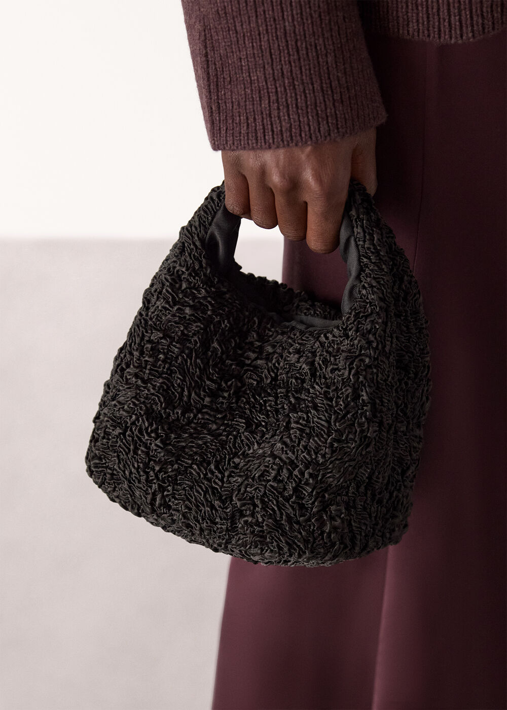 Luz Satin Ruched Mini Bag