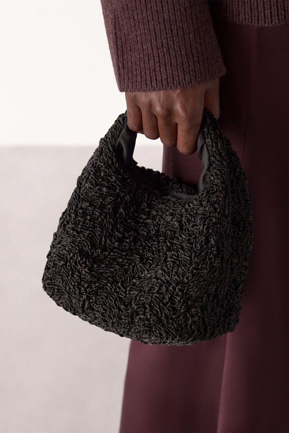 Luz Satin Ruched Mini Bag