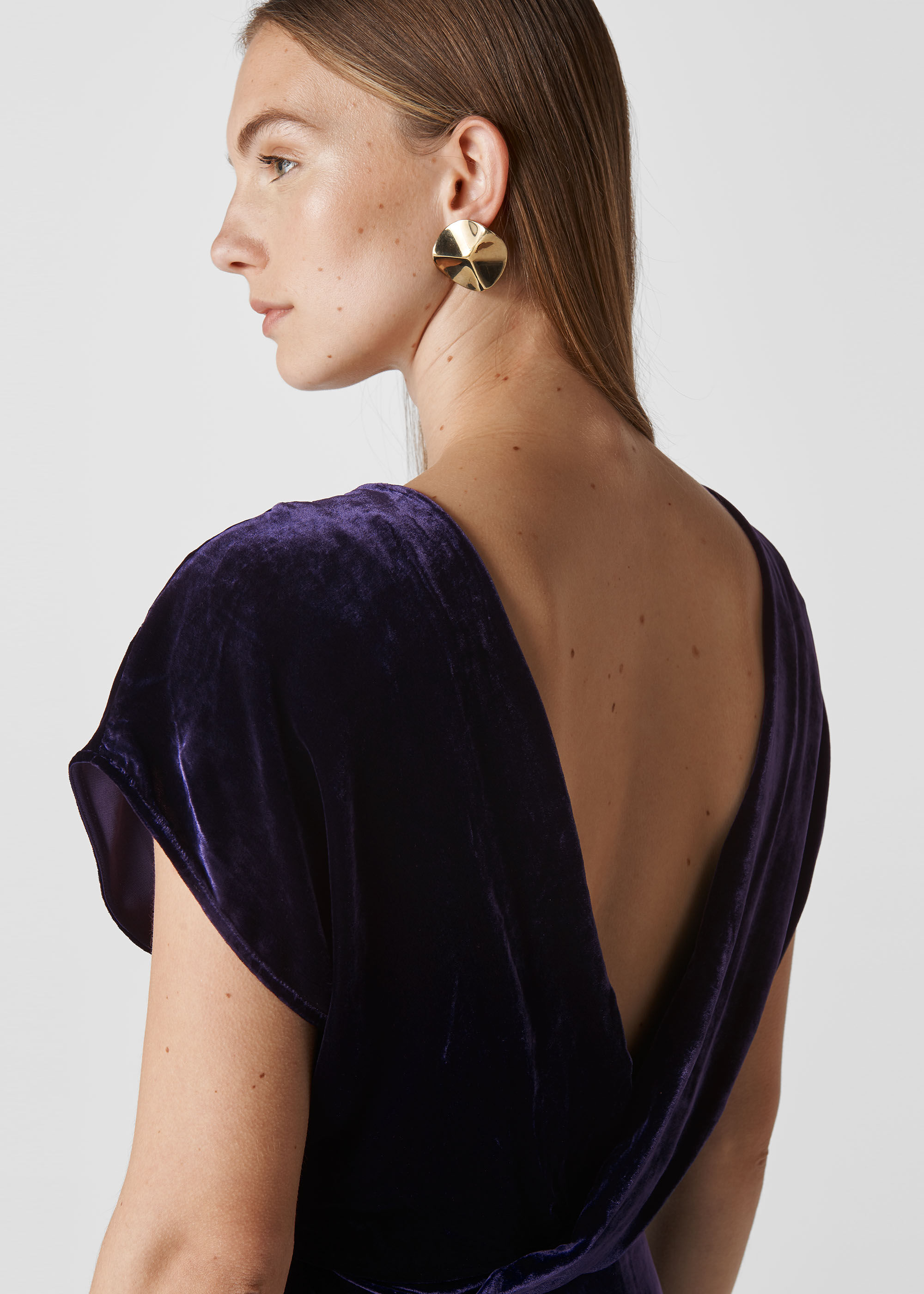 Purple Mina Silk Mix Velvet Dress