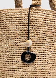 Straw Tote Bag With Charm