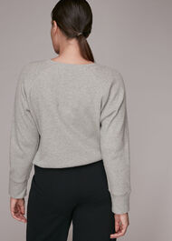 Waffle Lounge Drawcord Top Grey Marl