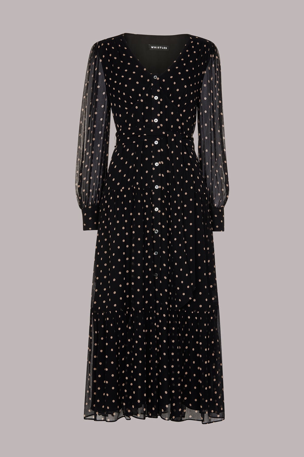 Spot Textured Midi Dress