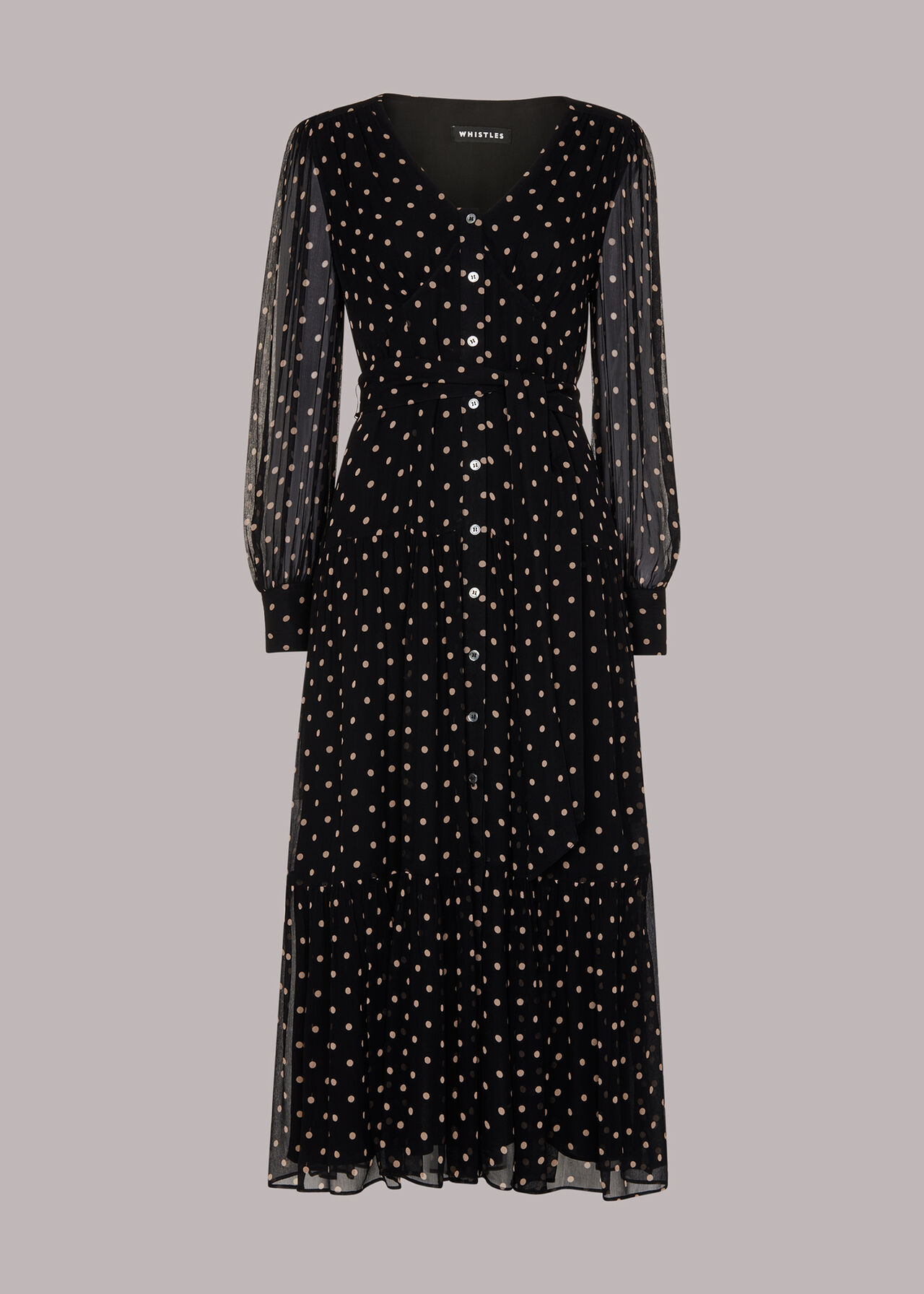 Spot Textured Midi Dress