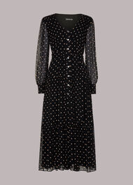 Spot Textured Midi Dress