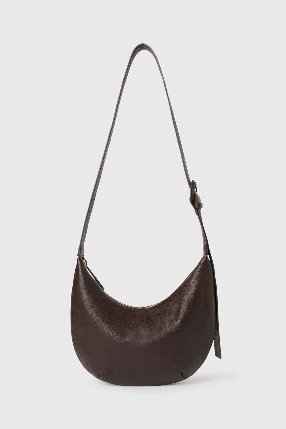 Chocolate Small Sia Curved Crossbody Bag