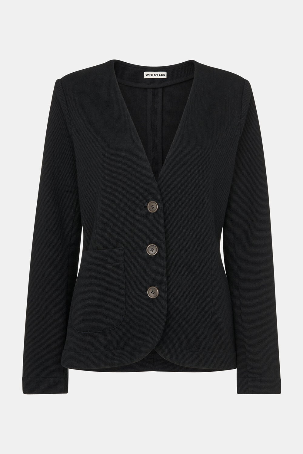 Black Lucy V Neck Jersey Jacket