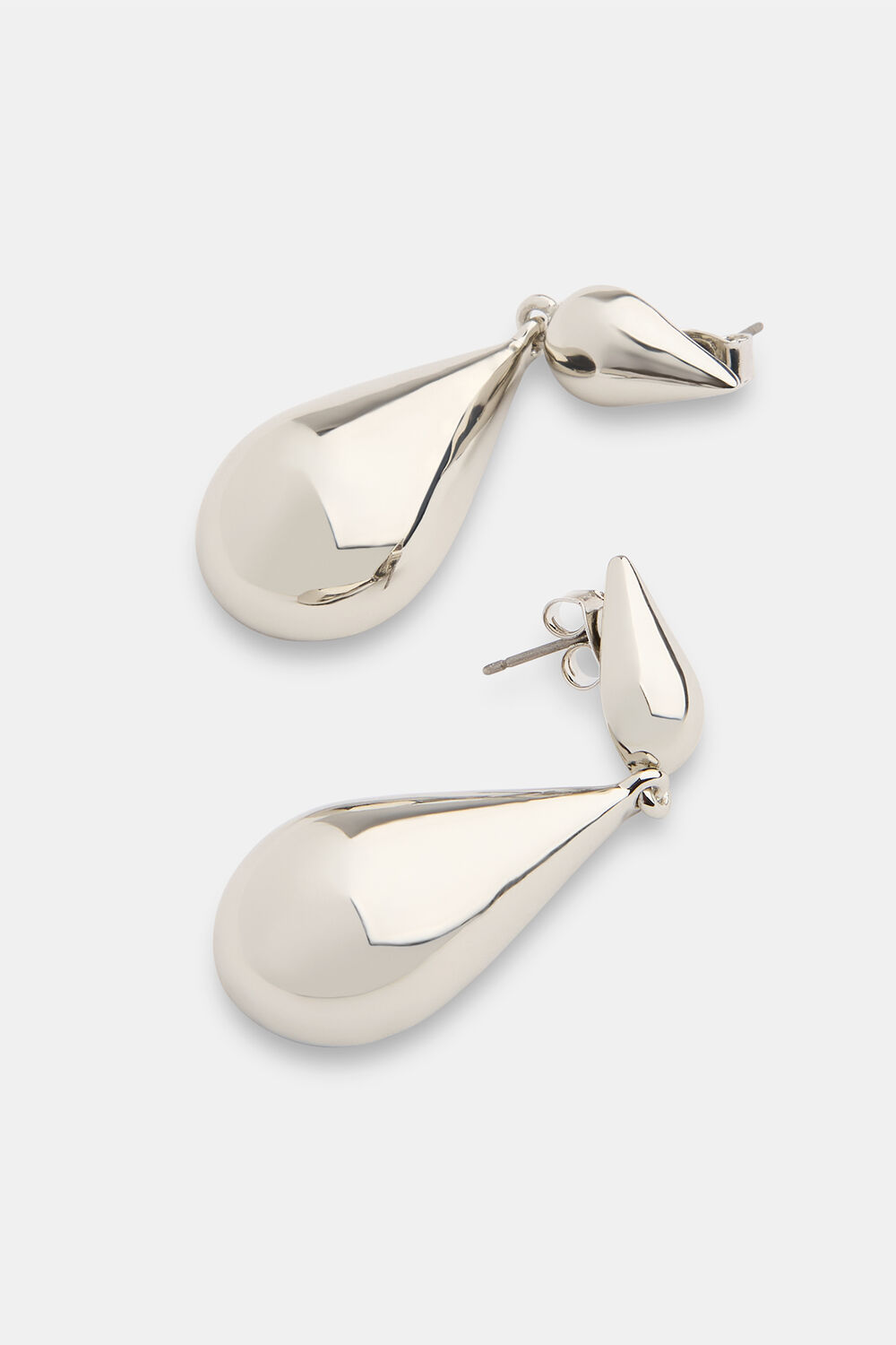 Silver Pointed Teardrop Earring