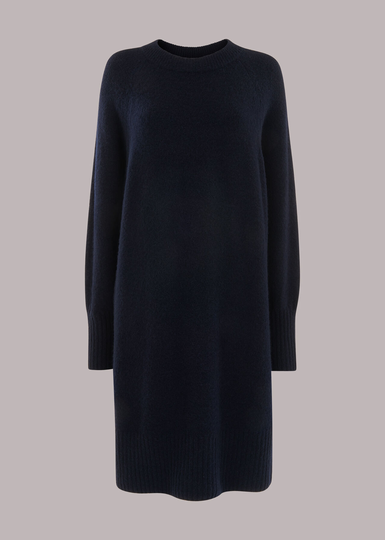 Navy Crew Neck Knit Dress | WHISTLES